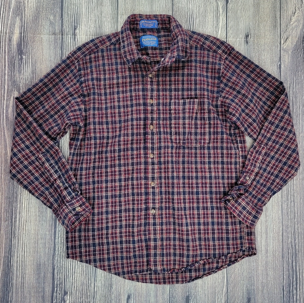 Pendleton Plaid Merino Wool Button Down Shirt - Picture 1 of 7